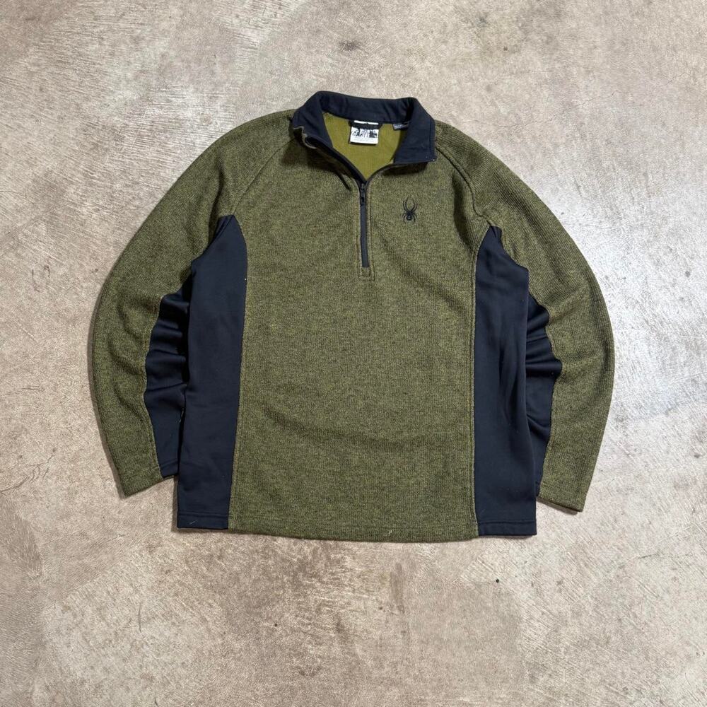 Olive Green Spyder 1/2 Zip Jacket